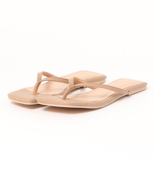 KOBE LETTUCE（コウベレタス）の「スクエアトゥトングサンダル（サンダル・レディース・ブラック系その他/ベージュ/カーキ/ベージュ系その他・LL/S/L/M）」の9枚目の写真