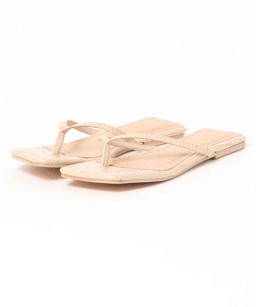 KOBE LETTUCE（コウベレタス）の「スクエアトゥトングサンダル（サンダル・レディース・ブラック系その他/ベージュ/カーキ/ベージュ系その他・LL/S/L/M）」の10枚目の写真