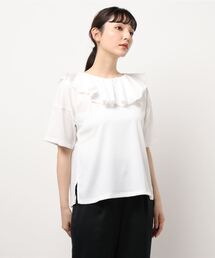 ehka sopo | カット楊柳ラッフル衿プルオーバー(Tシャツ/カットソー)