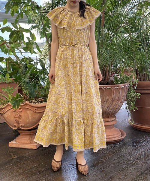 AS KNOW AS PINKY（アズノゥアズピンキー）の「インド舞い降りる花弁ワンピース（ワンピース・レディース・グリーン系/ネイビー系/ピンク系・FREE）」の5枚目の写真