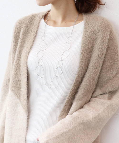 Three Four Time（ｽﾘｰﾌｫｰﾀｲﾑ）の「マットメタルフレームネックレス（ネックレス・レディース・シルバー/ゴールド/ブラック・FREE）」の2枚目の写真