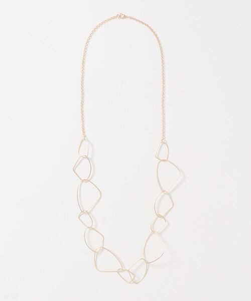 Three Four Time（ｽﾘｰﾌｫｰﾀｲﾑ）の「マットメタルフレームネックレス（ネックレス・レディース・シルバー/ゴールド/ブラック・FREE）」の4枚目の写真