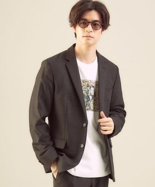 green label relaxing(グリーンレーベルリラクシング)の「ホームスパン NT 2B ジャケット -ストレッチ-(テーラードジャケット・メンズ・その他1/ネイビー/グレー/ダークブラウン/その他2・LARGE/MEDIUM/X-LARGE/XX-LARGE/X-SMALL/SMALL)」の6枚目の写真