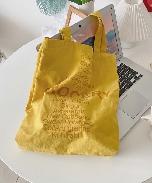 HALEY PESCA（ヘーリーペスカ）の「HALEY PESCA/ロゴ入り韓国風トートバッグ（トートバッグ・レディース・ブラウン/ピンク/イエロー/ブラウン系その他/イエロー系その他/ピンク系その他・FREE）」の3枚目の写真