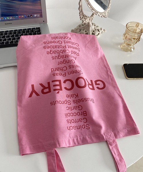 HALEY PESCA（ヘーリーペスカ）の「HALEY PESCA/ロゴ入り韓国風トートバッグ（トートバッグ・レディース・ブラウン/ピンク/イエロー/ブラウン系その他/イエロー系その他/ピンク系その他・FREE）」の9枚目の写真