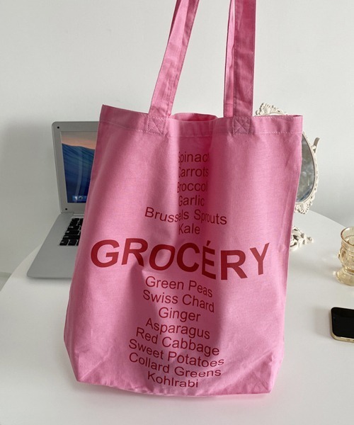 HALEY PESCA（ヘーリーペスカ）の「HALEY PESCA/ロゴ入り韓国風トートバッグ（トートバッグ・レディース・ブラウン/ピンク/イエロー/ブラウン系その他/イエロー系その他/ピンク系その他・FREE）」の8枚目の写真