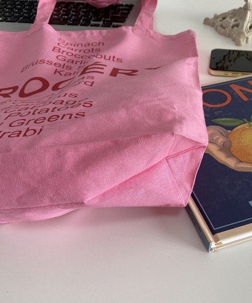 HALEY PESCA（ヘーリーペスカ）の「HALEY PESCA/ロゴ入り韓国風トートバッグ（トートバッグ・レディース・ブラウン/ピンク/イエロー/ブラウン系その他/イエロー系その他/ピンク系その他・FREE）」の13枚目の写真