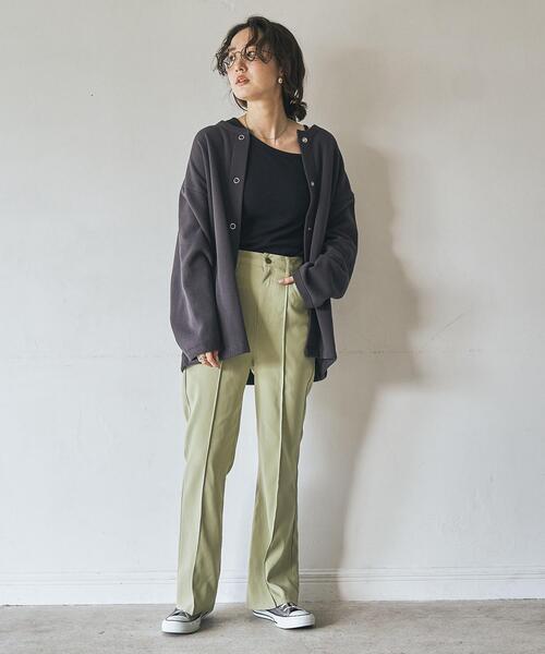 coen（コーエン）の「【復刻】USAコットン裏起毛スウェットミディアム丈カーディガン（WEB限定カラー）（カーディガン/ボレロ・レディース・ブラック/ダークグレー/モカ/ナチュラル・FREE）」の6枚目の写真