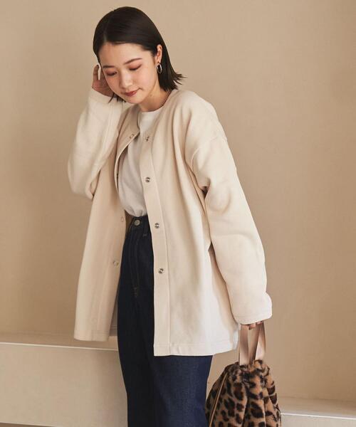 coen（コーエン）の「【復刻】USAコットン裏起毛スウェットミディアム丈カーディガン（WEB限定カラー）（カーディガン/ボレロ・レディース・ブラック/ダークグレー/モカ/ナチュラル・FREE）」の20枚目の写真