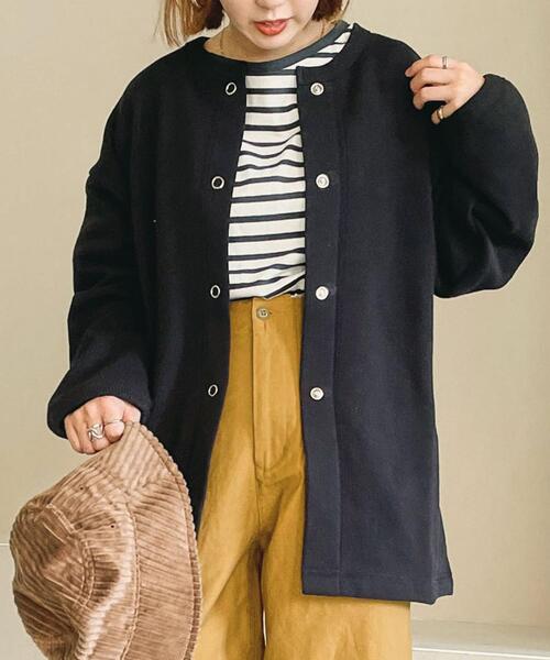coen（コーエン）の「【復刻】USAコットン裏起毛スウェットミディアム丈カーディガン（WEB限定カラー）（カーディガン/ボレロ・レディース・ブラック/ダークグレー/モカ/ナチュラル・FREE）」の18枚目の写真