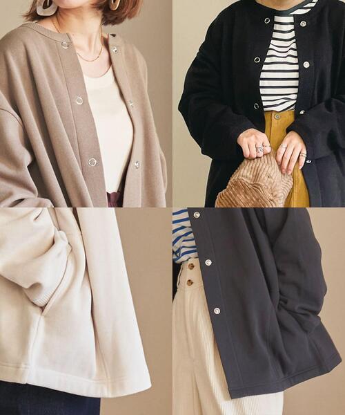 coen（コーエン）の「【復刻】USAコットン裏起毛スウェットミディアム丈カーディガン（WEB限定カラー）（カーディガン/ボレロ・レディース・ブラック/ダークグレー/モカ/ナチュラル・FREE）」の11枚目の写真