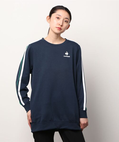 le coq sportif（ルコックスポルティフ）の「ルコックスポルティフ  チュニックスウエット（スウェット・レディース・ホワイト/ネイビー・M/L）」の2枚目の写真