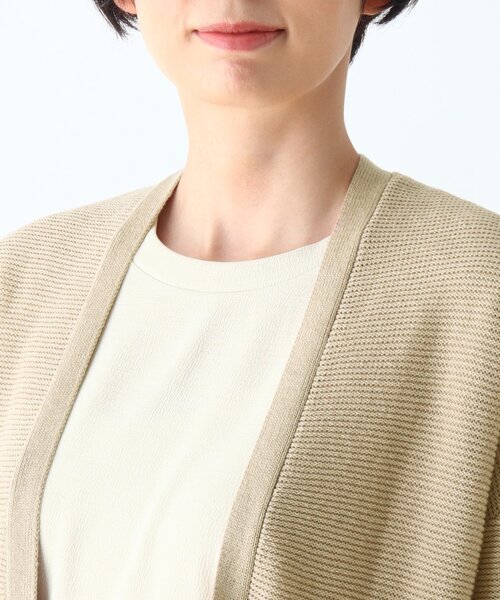 DRESKIP（ドレスキップ）の「◆ポケット付き透かし編みトッパーカーディガン（カーディガン/ボレロ・レディース・ライトベージュ/サンドベージュ/ブラック/パープル系・02/04/03）」の8枚目の写真