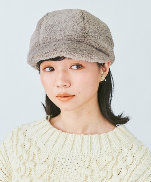 kaorinomori（カオリノモリ）の「カオリノモリ　ジェーンメアキャス（キャスケット・レディース・ブラウン/ホワイト・M/57.5cm）」の2枚目の写真