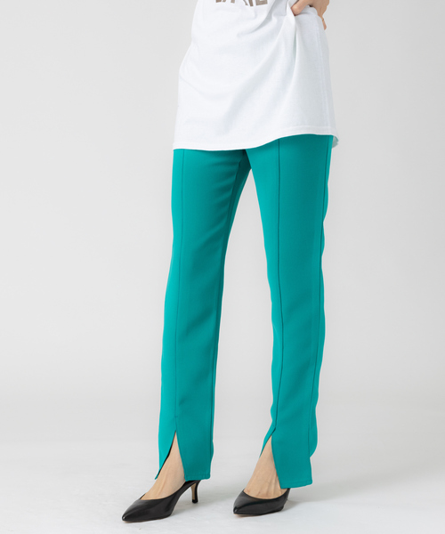 Rouge vif（ルージュヴィフ）の「フロントスリットウエストゴムパンツ（その他パンツ・レディース・グリーン/モカ/ブラック・36/38）」の3枚目の写真