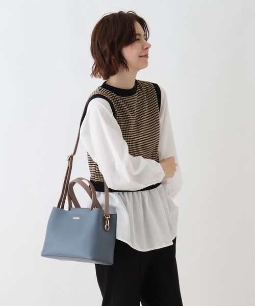 DRESKIP(ドレスキップ)の「◆持ち手切り替えあおりトート(トートバッグ・レディース・ブラック/ベージュ/ブルー・00)」の4枚目の写真