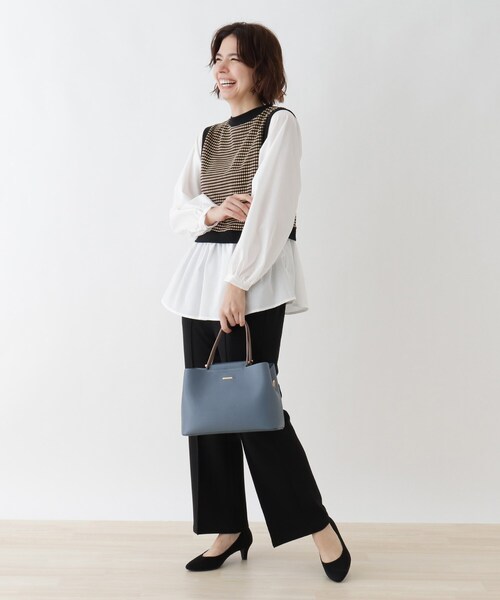 DRESKIP(ドレスキップ)の「◆持ち手切り替えあおりトート(トートバッグ・レディース・ブラック/ベージュ/ブルー・00)」の9枚目の写真