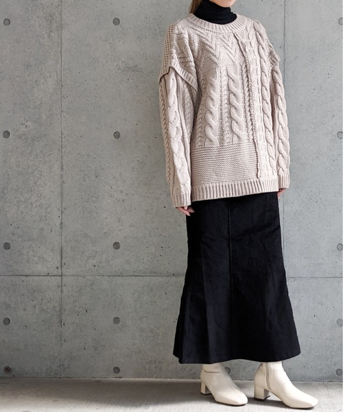 Per sist ence（パーシエンス）の「Per sist ence/パーシエンス　編み時切替 2WAYカーディガン（カーディガン/ボレロ・レディース・ブラック/グレイッシュベージュ/キャメル/アイボリー・FREE）」の18枚目の写真