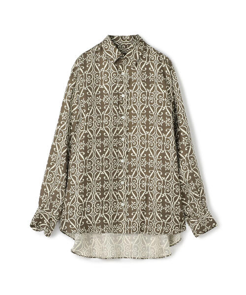 SOULEIADO（ソレイアード）の「シルクプリント オーバーサイズシャツ（シャツ/ブラウス・メンズ・ブラック系その他/グリーン系その他3/グレー系その他/ブルー系その他4/グリーン系その他2・5/6）」の8枚目の写真