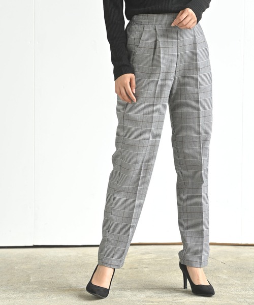 rps(アールピーエス)の「先染めセンタープレステーパードパンツ(スラックス・レディース・グレー/チャコールグレー/ブラウン・M)」の2枚目の写真