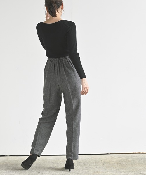 rps(アールピーエス)の「先染めセンタープレステーパードパンツ(スラックス・レディース・グレー/チャコールグレー/ブラウン・M)」の7枚目の写真