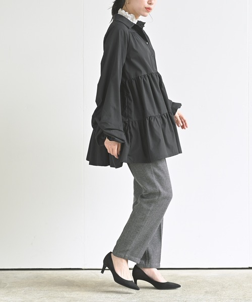 rps(アールピーエス)の「先染めセンタープレステーパードパンツ(スラックス・レディース・グレー/チャコールグレー/ブラウン・M)」の16枚目の写真