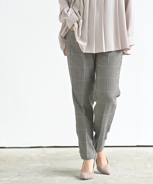 rps(アールピーエス)の「先染めセンタープレステーパードパンツ(スラックス・レディース・グレー/チャコールグレー/ブラウン・M)」の17枚目の写真