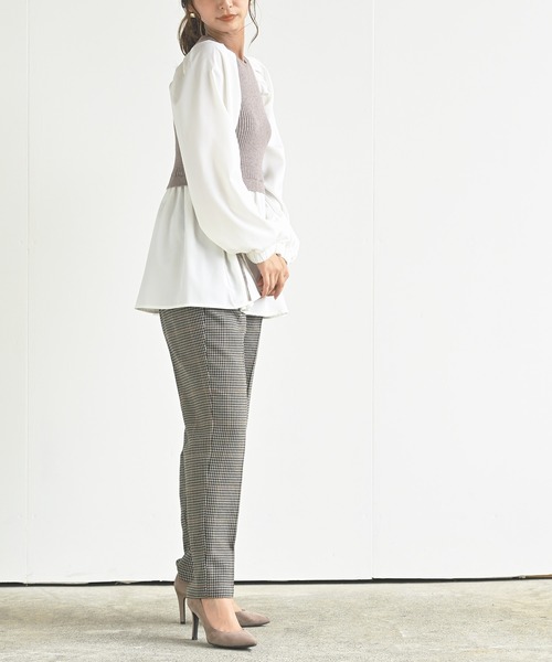 rps(アールピーエス)の「先染めセンタープレステーパードパンツ(スラックス・レディース・グレー/チャコールグレー/ブラウン・M)」の10枚目の写真