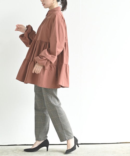 rps(アールピーエス)の「先染めセンタープレステーパードパンツ(スラックス・レディース・グレー/チャコールグレー/ブラウン・M)」の19枚目の写真