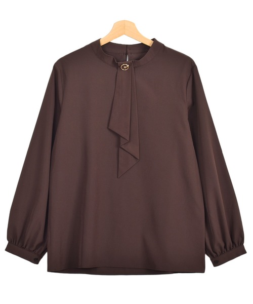 Felt-Maglietta（フェルトマリエッタ）の「ゆったりパフスリーブボウタイブラウス（シャツ/ブラウス・レディース・ベージュ/ブラック/ホワイト/ネイビー/ブラウン/ダークグリーン/ボルドー/ライトベージュ/ブルー/グレイッシュベージュ・FREE）」の21枚目の写真