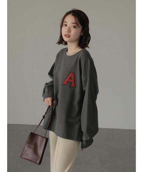 AMERICAN HOLIC(アメリカンホリック)の「ワッペンロゴ裏毛カットプルオーバー(スウェット・レディース・ネイビー/チャコールグレー・L/M)」の8枚目の写真