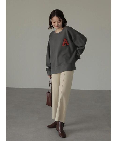 AMERICAN HOLIC(アメリカンホリック)の「ワッペンロゴ裏毛カットプルオーバー(スウェット・レディース・ネイビー/チャコールグレー・L/M)」の10枚目の写真