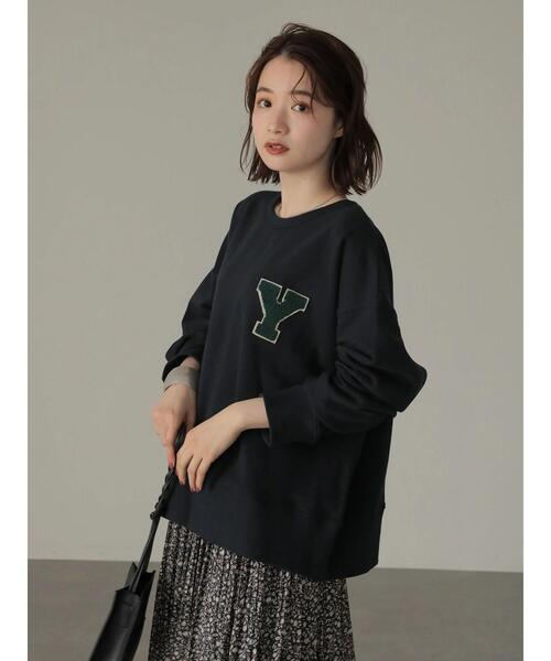 AMERICAN HOLIC(アメリカンホリック)の「ワッペンロゴ裏毛カットプルオーバー(スウェット・レディース・ネイビー/チャコールグレー・L/M)」の11枚目の写真