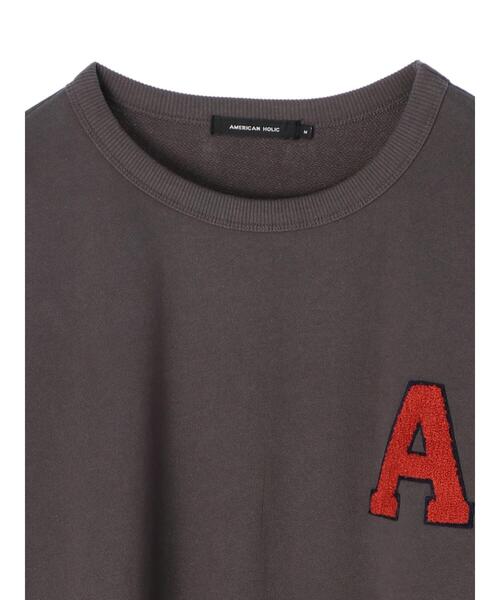 AMERICAN HOLIC(アメリカンホリック)の「ワッペンロゴ裏毛カットプルオーバー(スウェット・レディース・ネイビー/チャコールグレー・L/M)」の18枚目の写真