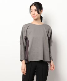 NICOLE white | サイド異素材使いフレアーＴＥＥ(Tシャツ/カットソー)