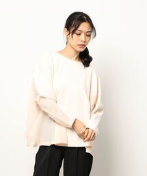 NICOLE white | サイド異素材使いフレアーＴＥＥ(Tシャツ/カットソー)