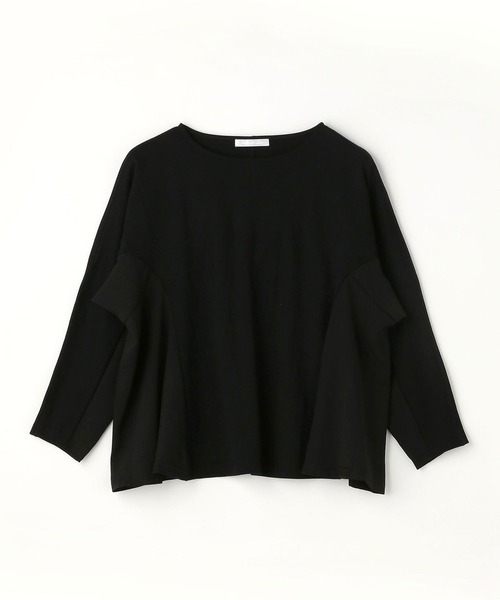 NICOLE white(ニコルホワイト)の「サイド異素材使いフレアーTEE(Tシャツ/カットソー・レディース・ブラック/グレー/オフホワイト・FREE)」の8枚目の写真