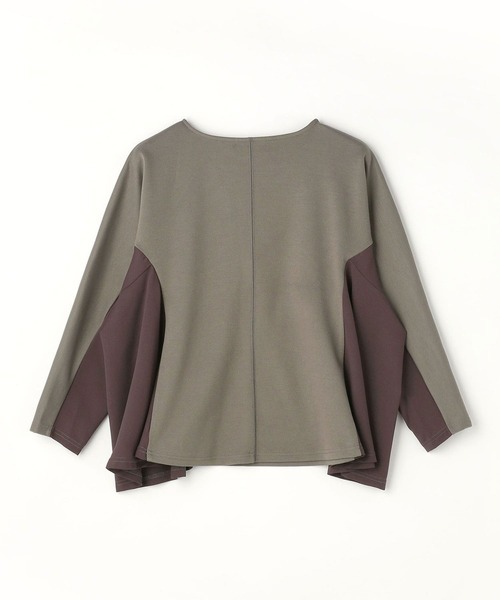 NICOLE white(ニコルホワイト)の「サイド異素材使いフレアーTEE(Tシャツ/カットソー・レディース・ブラック/グレー/オフホワイト・FREE)」の9枚目の写真