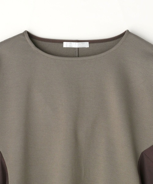 NICOLE white(ニコルホワイト)の「サイド異素材使いフレアーTEE(Tシャツ/カットソー・レディース・ブラック/グレー/オフホワイト・FREE)」の10枚目の写真