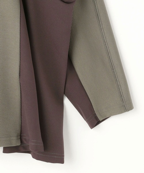 NICOLE white(ニコルホワイト)の「サイド異素材使いフレアーTEE(Tシャツ/カットソー・レディース・ブラック/グレー/オフホワイト・FREE)」の11枚目の写真