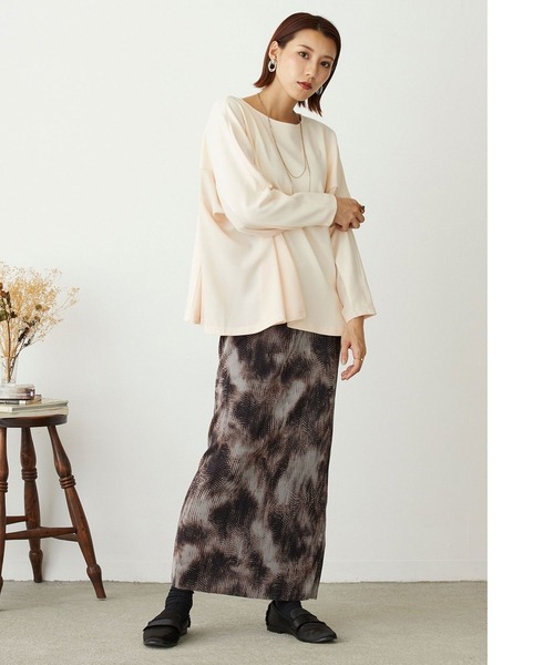 NICOLE white(ニコルホワイト)の「サイド異素材使いフレアーTEE(Tシャツ/カットソー・レディース・ブラック/グレー/オフホワイト・FREE)」の17枚目の写真