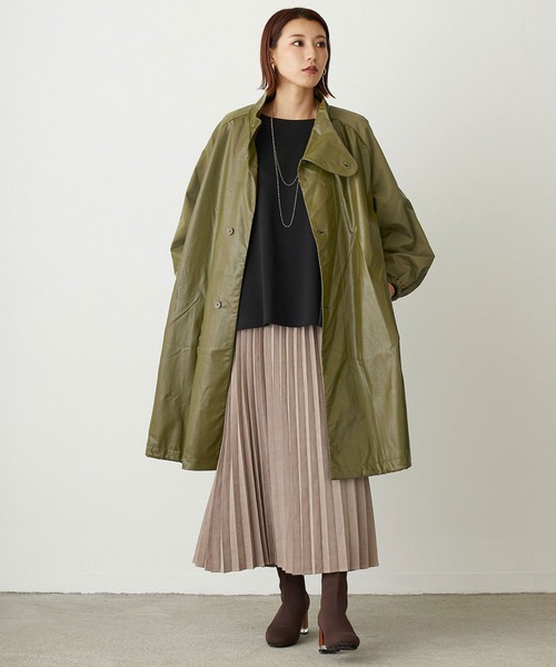 NICOLE white(ニコルホワイト)の「サイド異素材使いフレアーTEE(Tシャツ/カットソー・レディース・ブラック/グレー/オフホワイト・FREE)」の21枚目の写真