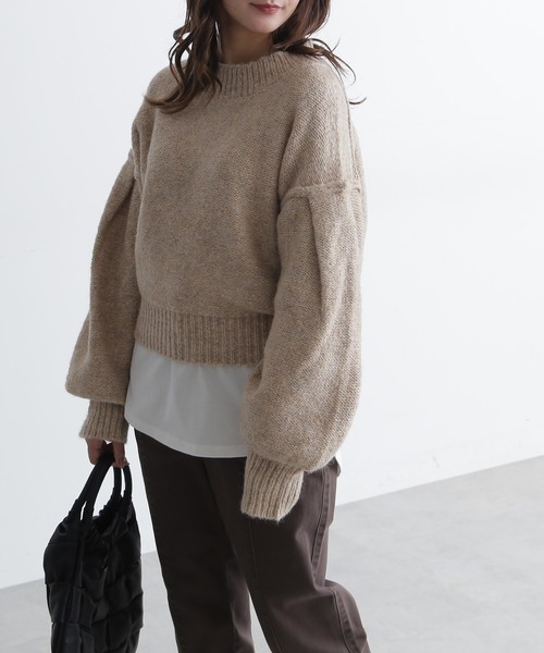 FREE'S MART（フリーズマート）の「◆バックリボンディティールニット（ニット/セーター・レディース・ピンク/ベージュ/グレー/グリーン・FREE）」の2枚目の写真