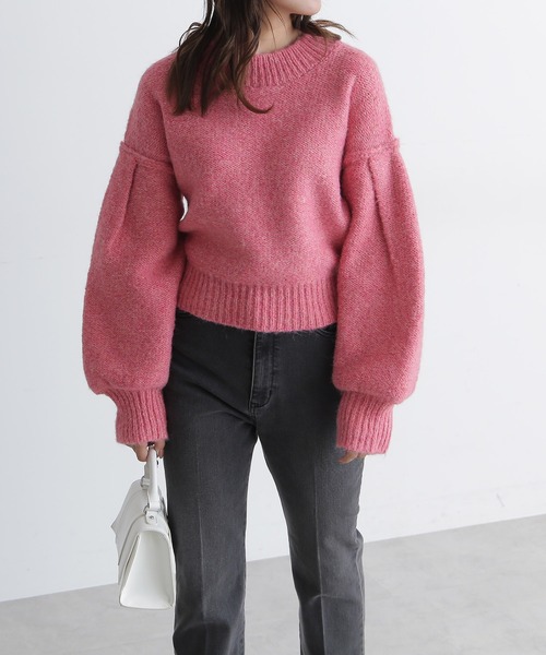 FREE'S MART（フリーズマート）の「◆バックリボンディティールニット（ニット/セーター・レディース・ピンク/ベージュ/グレー/グリーン・FREE）」の4枚目の写真