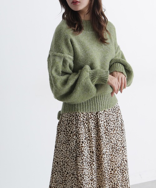 FREE'S MART（フリーズマート）の「◆バックリボンディティールニット（ニット/セーター・レディース・ピンク/ベージュ/グレー/グリーン・FREE）」の3枚目の写真