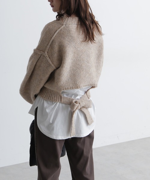 FREE'S MART（フリーズマート）の「◆バックリボンディティールニット（ニット/セーター・レディース・ピンク/ベージュ/グレー/グリーン・FREE）」の7枚目の写真