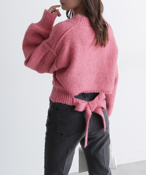 FREE'S MART（フリーズマート）の「◆バックリボンディティールニット（ニット/セーター・レディース・ピンク/ベージュ/グレー/グリーン・FREE）」の9枚目の写真