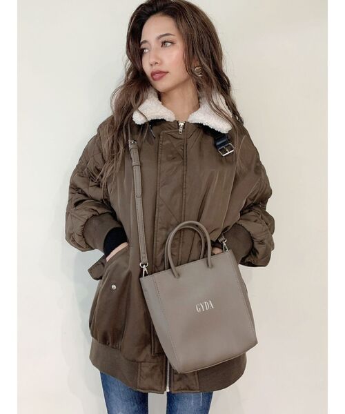 GYDA（ジェイダ）の「GYDA SHOPPER BAG（ショルダーバッグ・レディース・ブラック/ベージュ・FREE）」の3枚目の写真