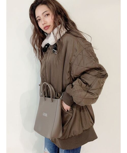 GYDA（ジェイダ）の「GYDA SHOPPER BAG（ショルダーバッグ・レディース・ブラック/ベージュ・FREE）」の4枚目の写真