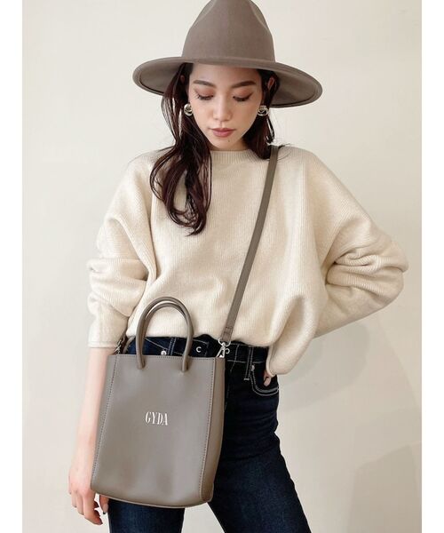 GYDA（ジェイダ）の「GYDA SHOPPER BAG（ショルダーバッグ・レディース・ブラック/ベージュ・FREE）」の7枚目の写真